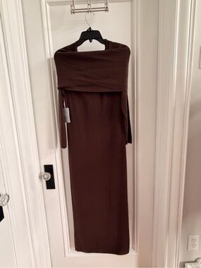 Nordstrom Chocolate Brown Off-Shoulder Maxi Dress